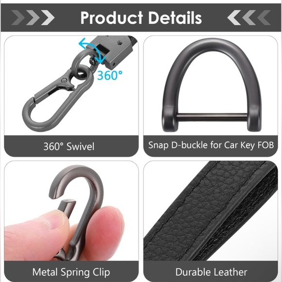 Microfiber Leather Car Keychain Key Fob Keychain Leather Key Chain Holder - Picture 3 of 7